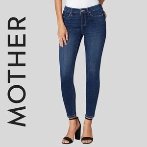 MOTHER High Waisted Looker Flowers From The Storm Dark Wash Skinny Jeans 26